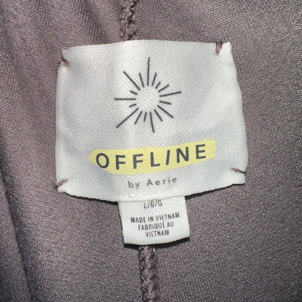 Aerie‎ OFFLINE Velour Jogger Pants Gray Lounge Comfort Size L - Picture 3 of 7